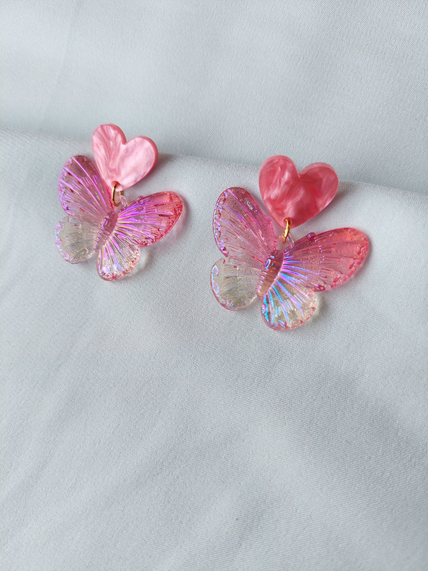 Iridescent Colourful Butterfly Earrings