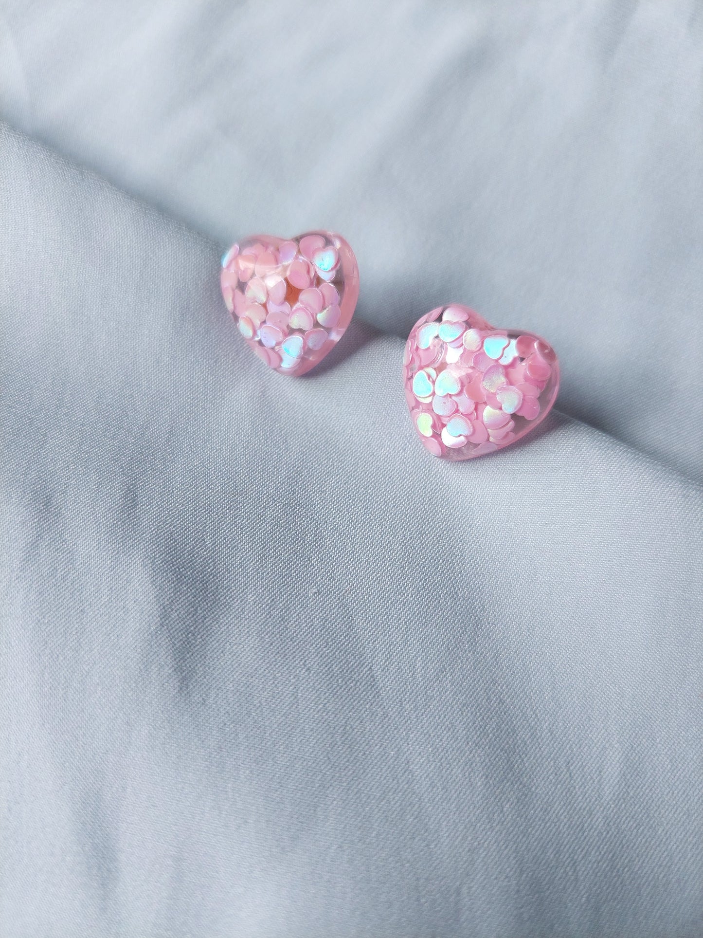 Sparkly Heart Studs