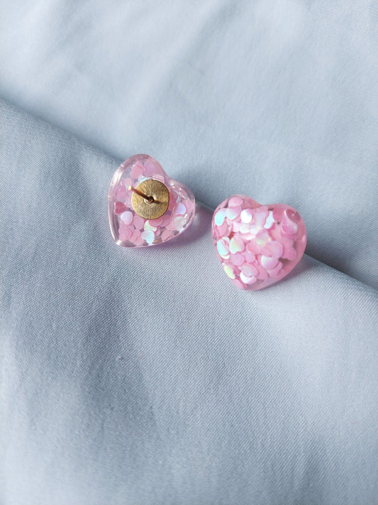 Sparkly Heart Studs