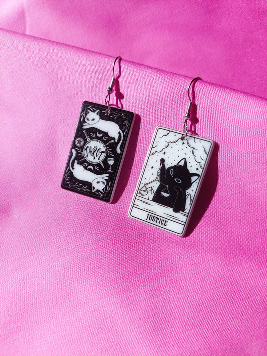 Justice Tarot Cat Earrings