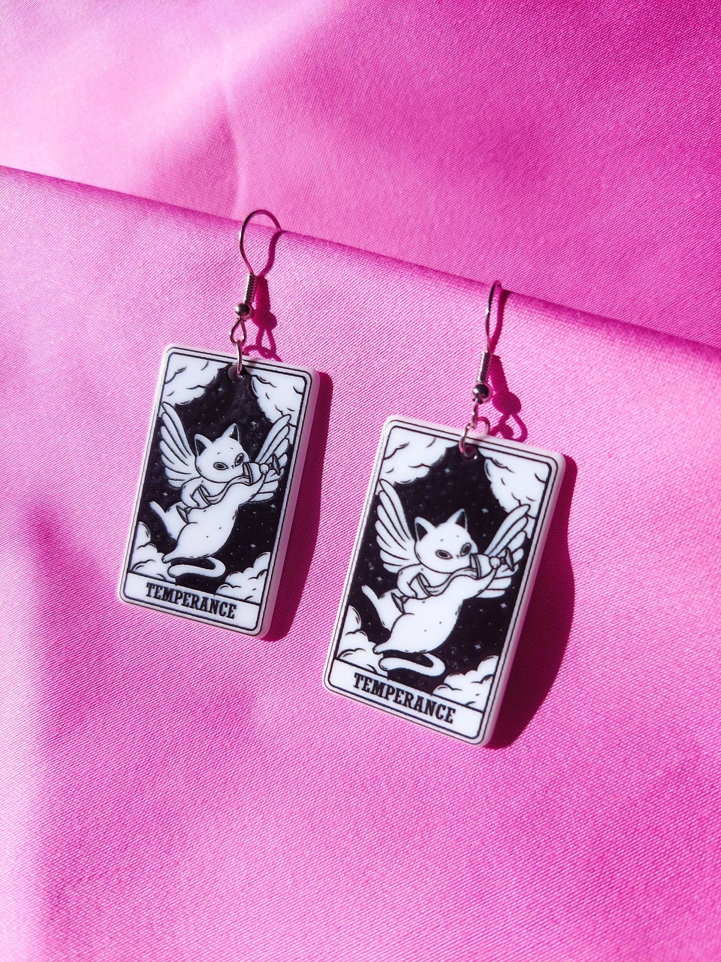 Temperance Tarot Cat Earrings