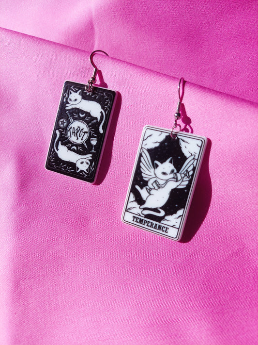 Temperance Tarot Cat Earrings