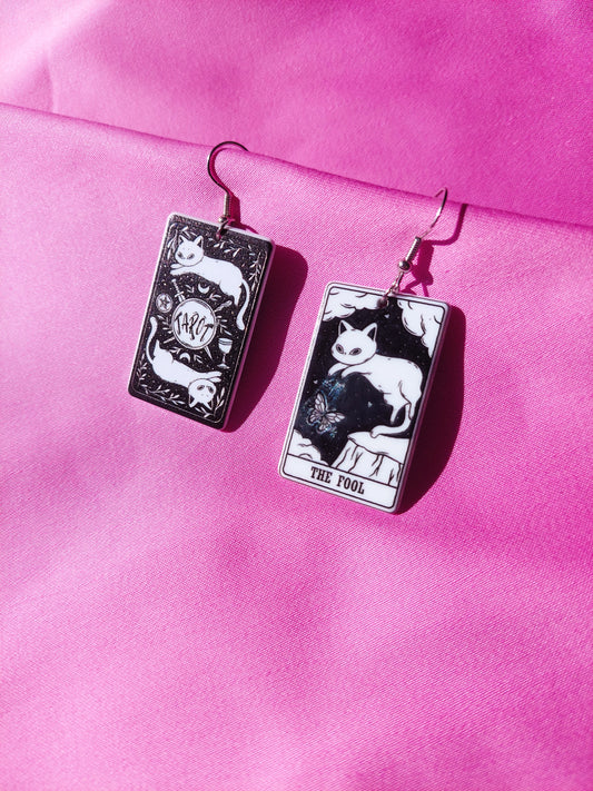 The Fool Tarot Cat Earrings