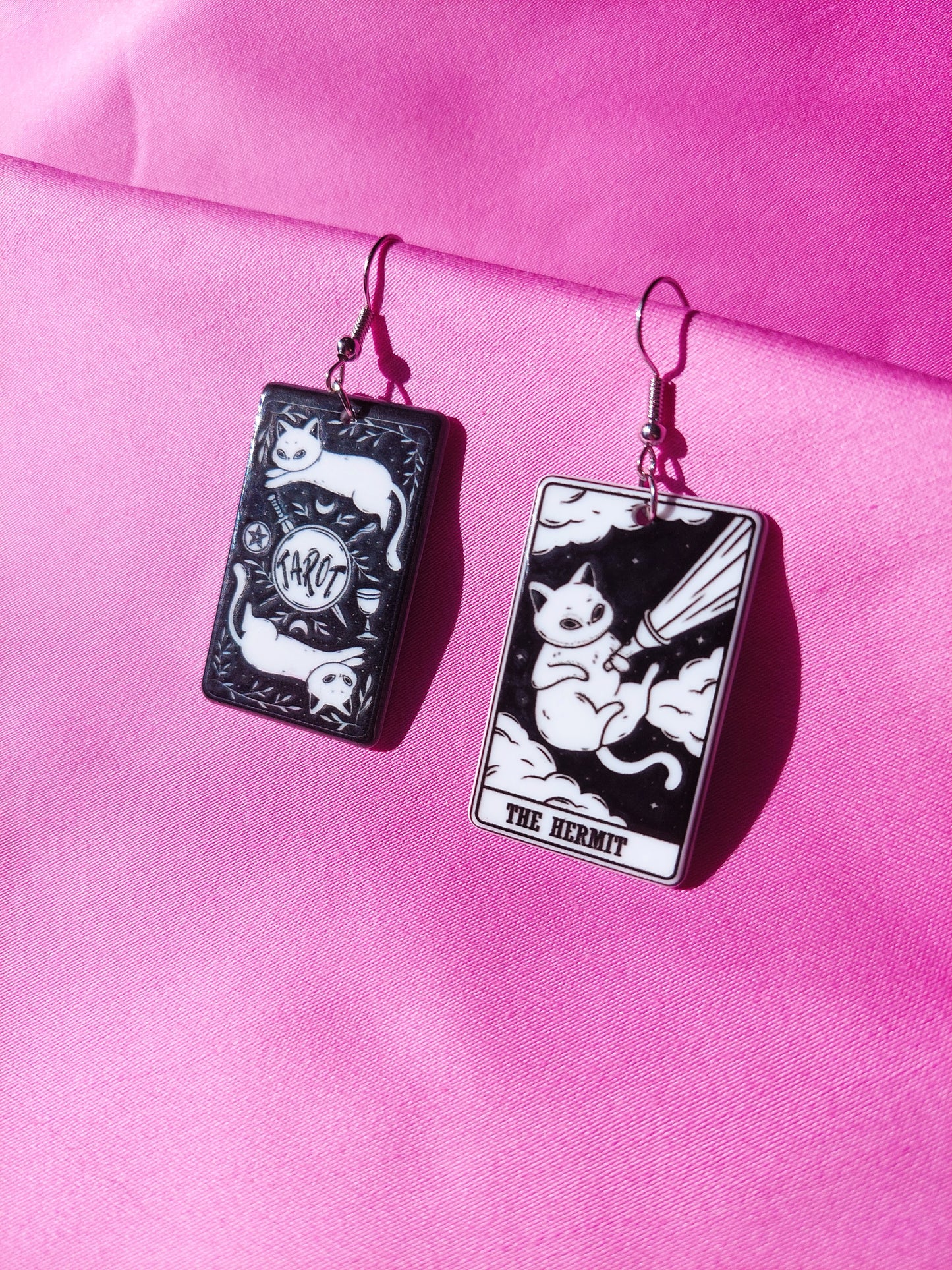 The Hermit Tarot Cat Earrings