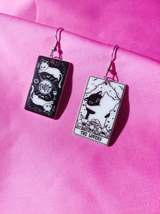 The Lovers Tarot Cat Earrings