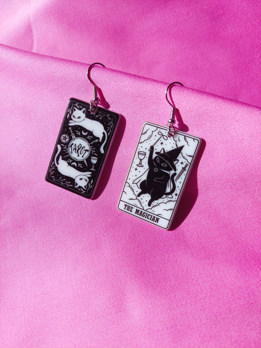 The Magician Tarot Cat Earrings