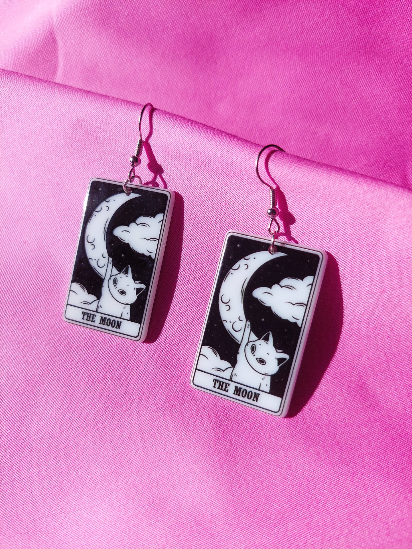 The Moon Tarot Cat Earrings