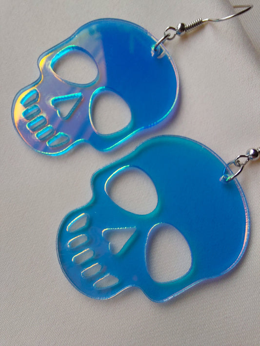 Iridescent Skull Earrings