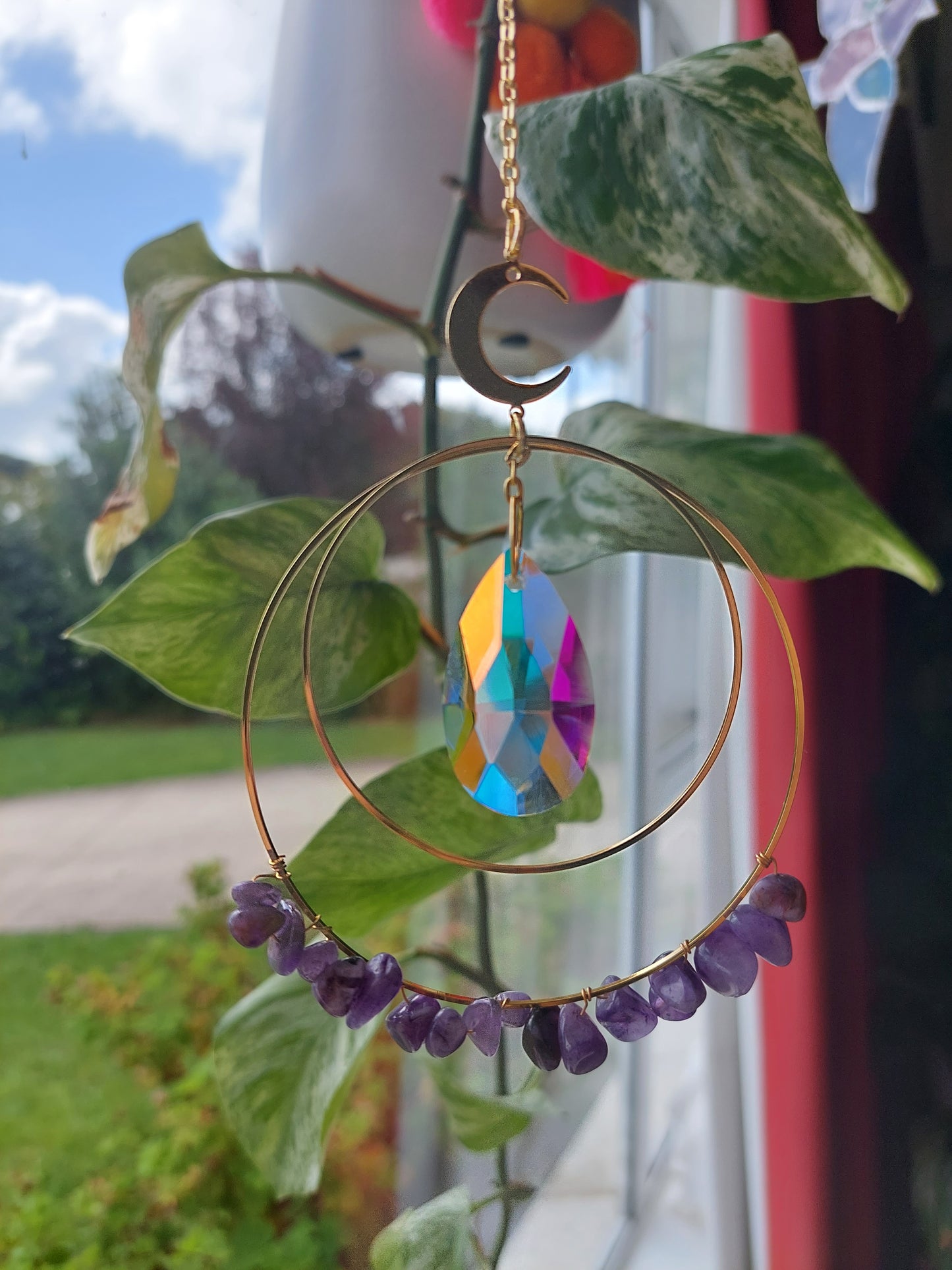 Crystal Moon Window Hanging