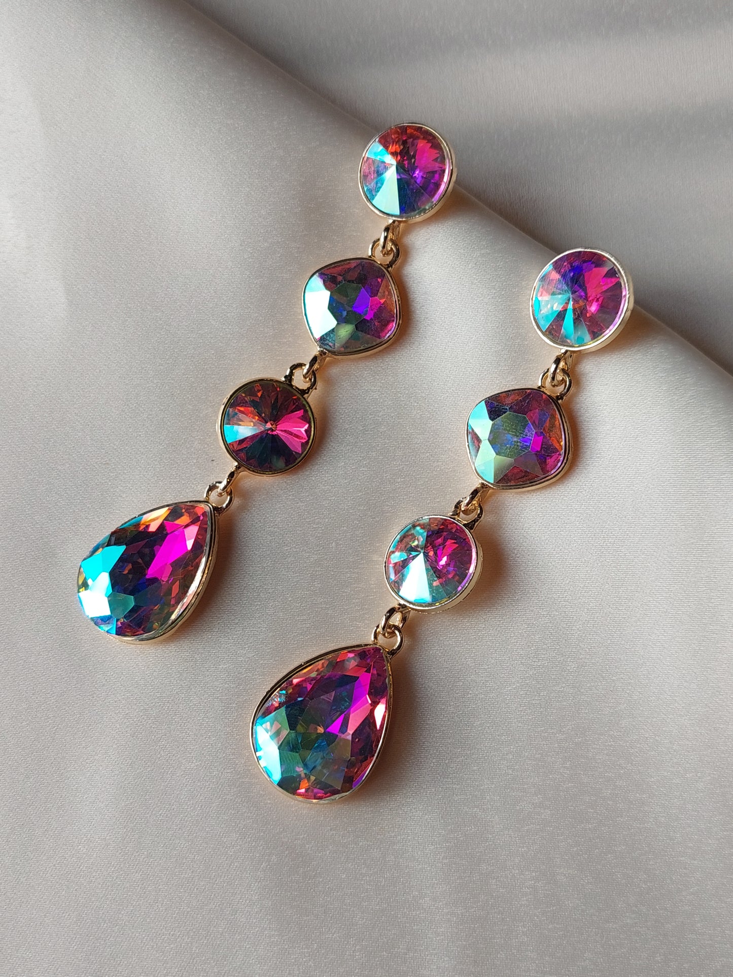 Iridescent Radiant Long Earrings