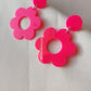 60s Flower Barbie Pink Earrings