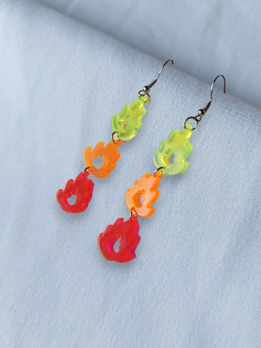 Colourful Flame Earrings