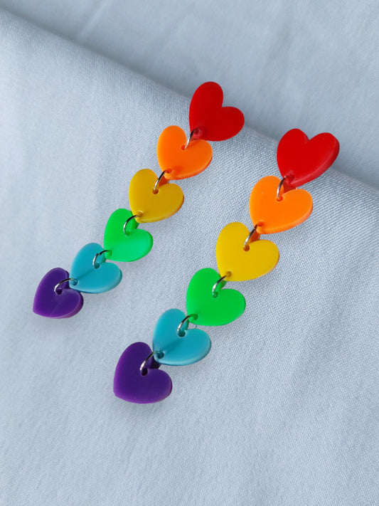 Rainbow Heart Earrings