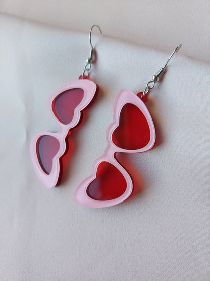 Heart Glasses Earrings
