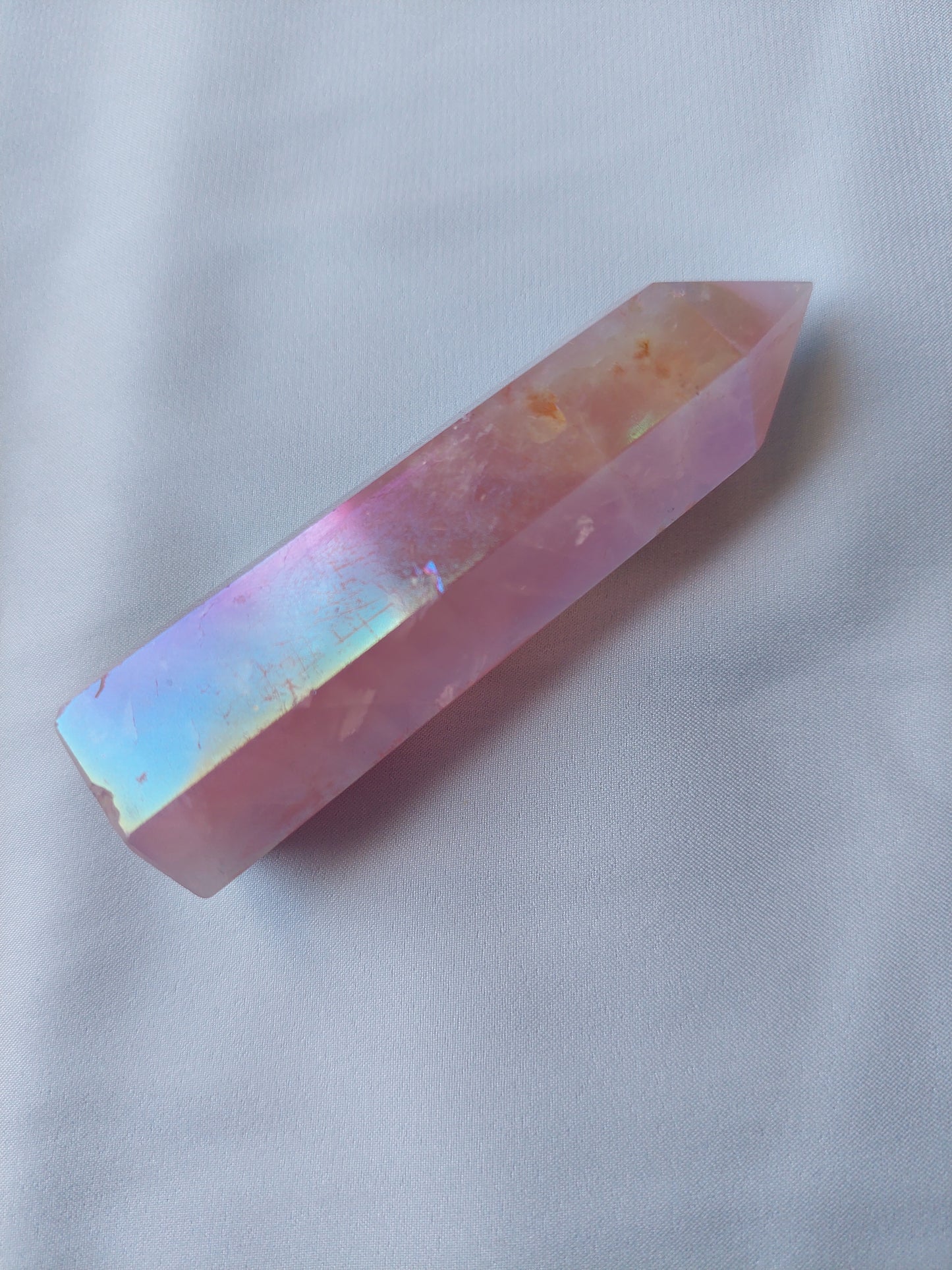 Rose Aura Quartz Tower