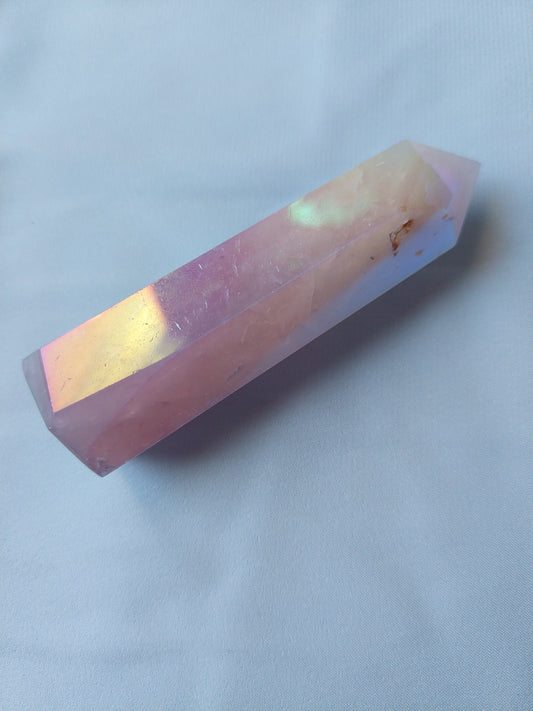 Rose Aura Quartz Tower