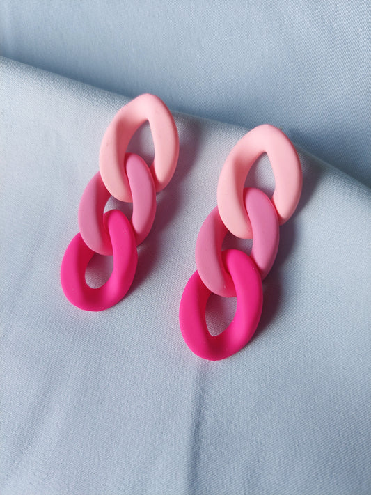 Pink Chain Earrings