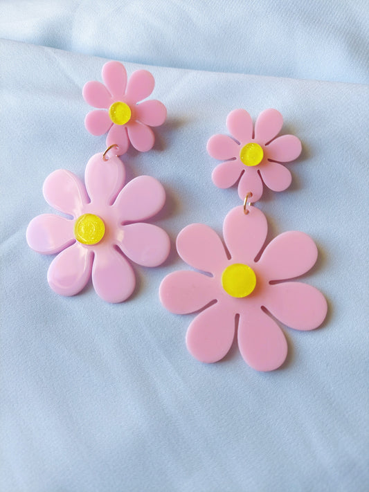 Pink Flower Child Earrings