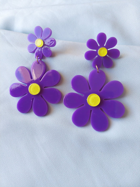 Purple Flower Child Earrings