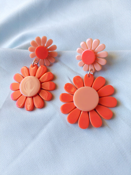 Orange Flower Child Earrings