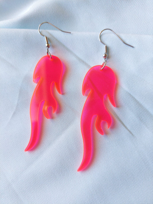 Pink Flame Earrings