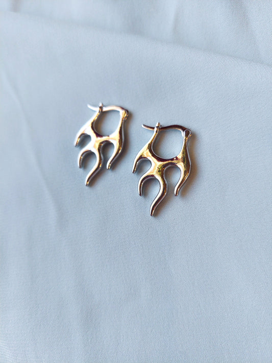 Silver Flame Earrings