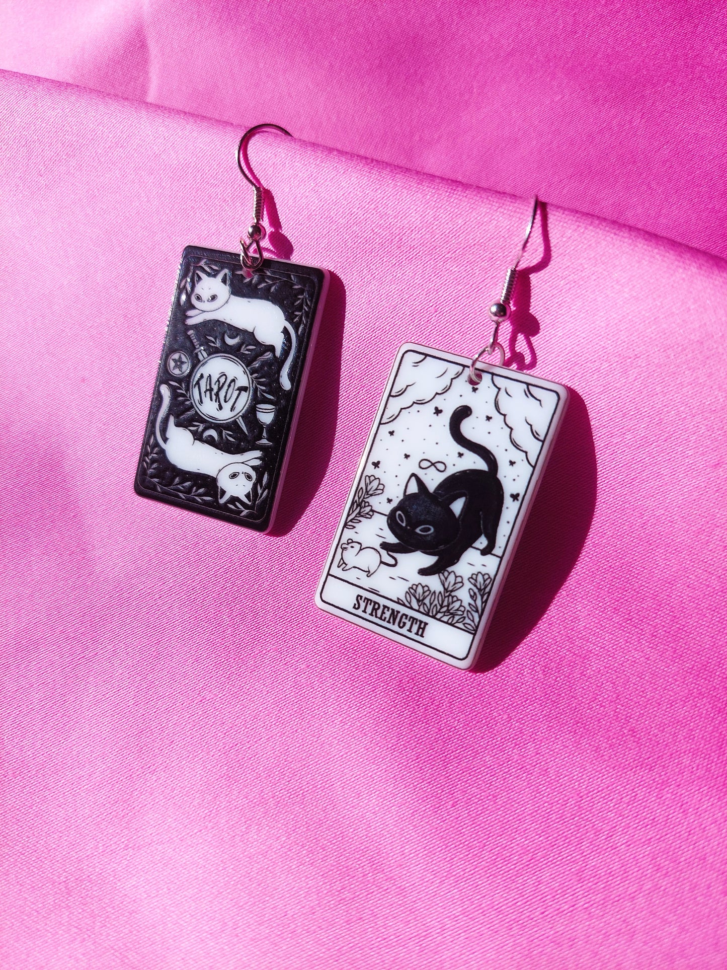 Strength Tarot Cat Earrings