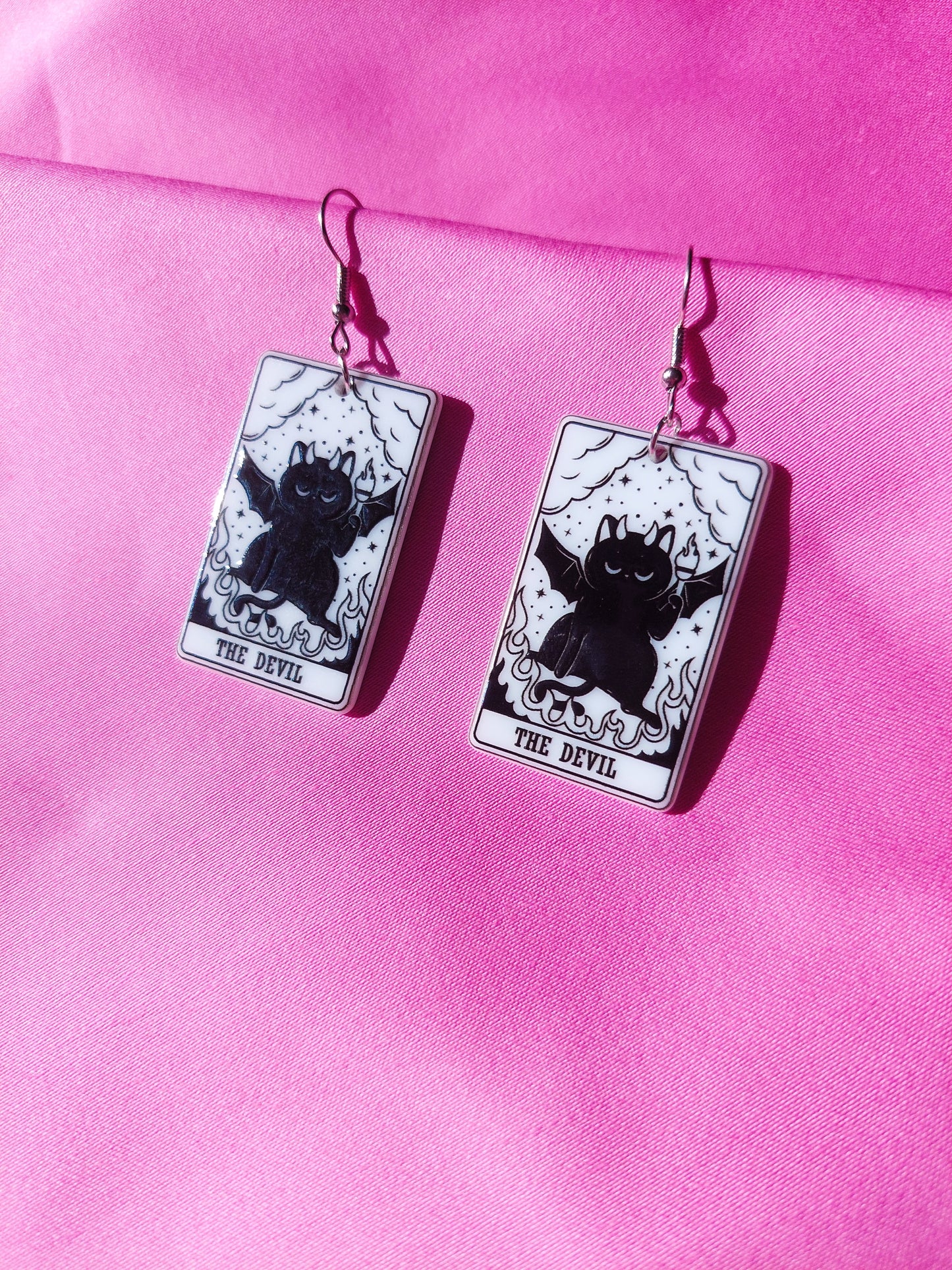 The Devil Tarot Cat Earrings