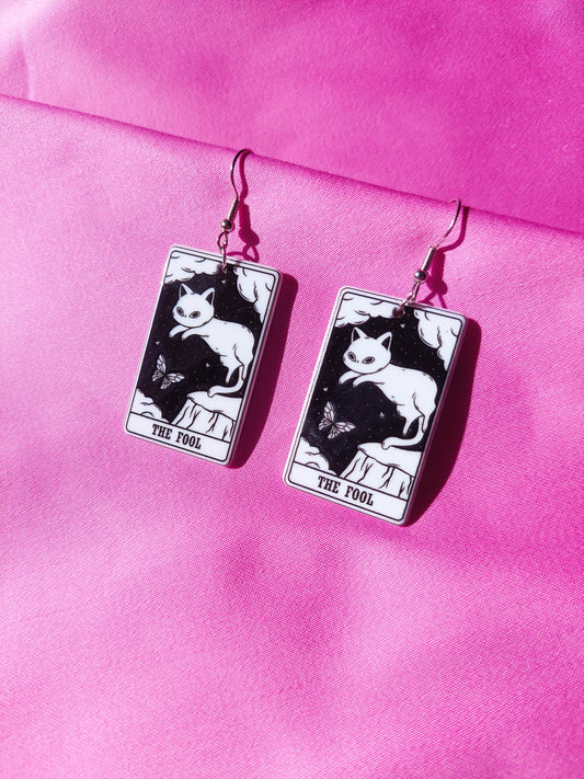 The Fool Tarot Cat Earrings