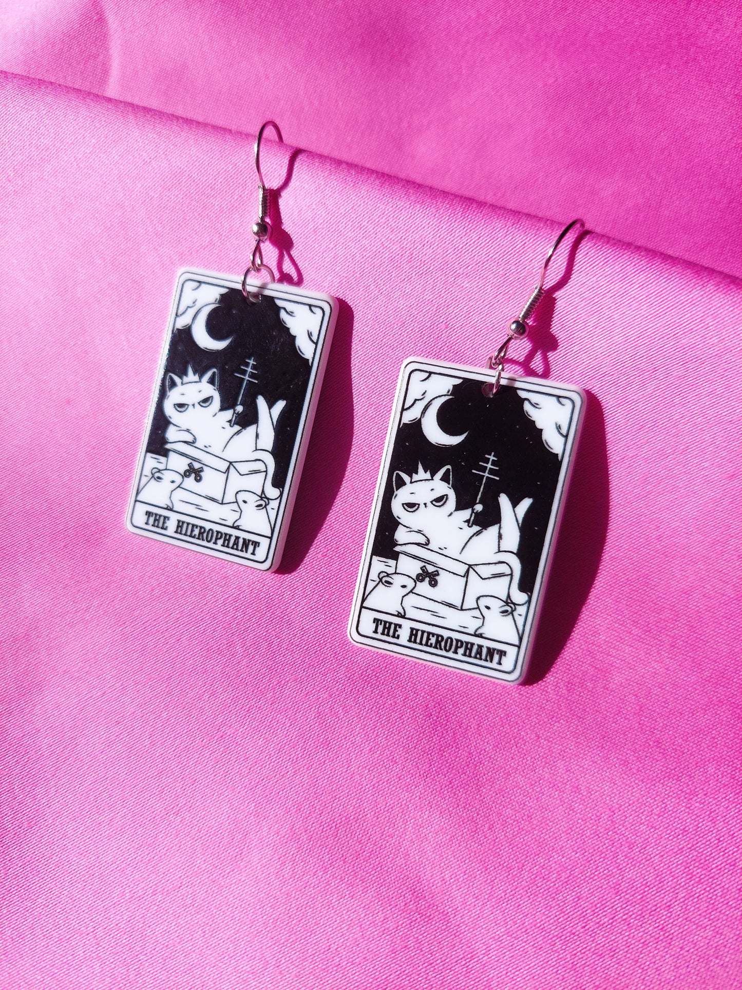 The Hierophant Tarot Cat Earrings