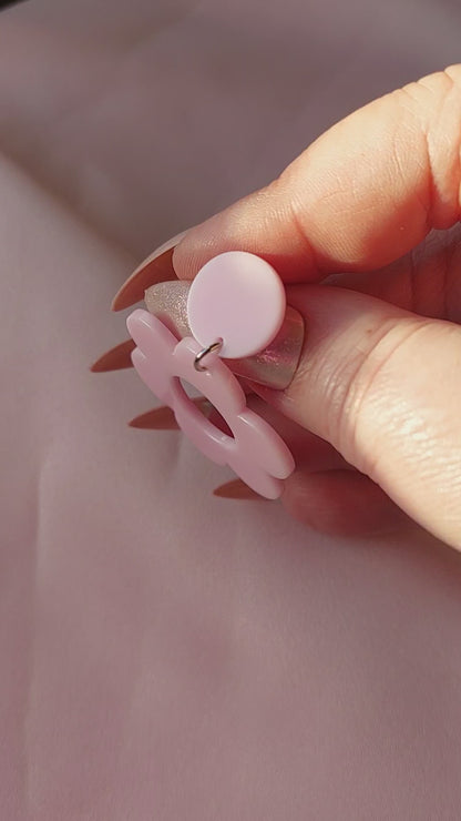 60s Flower Baby Pink Earrings