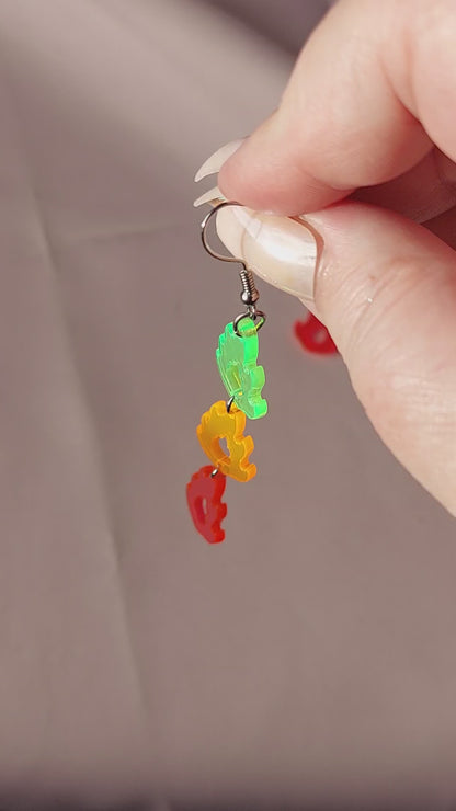 Colourful Flame Earrings