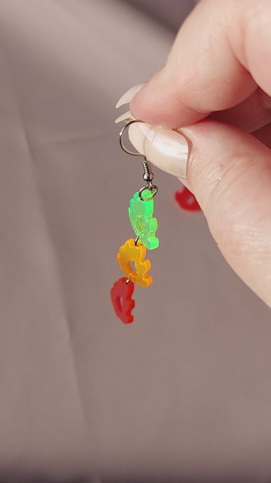 Colourful Flame Earrings