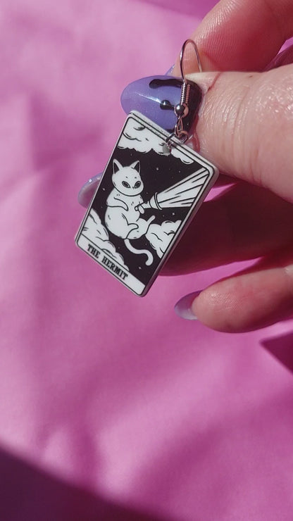 The Fool Tarot Cat Earrings