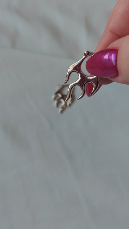 Silver Flame Earrings