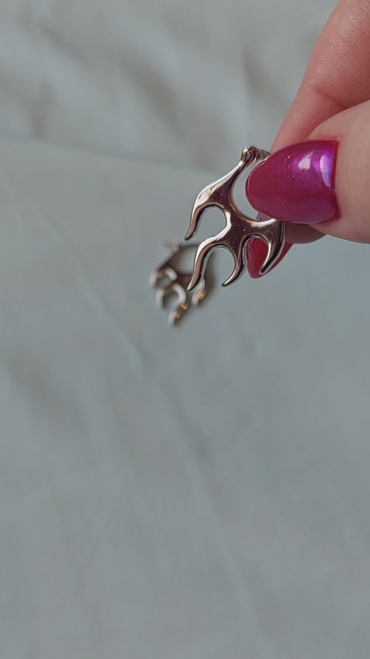 Silver Flame Earrings