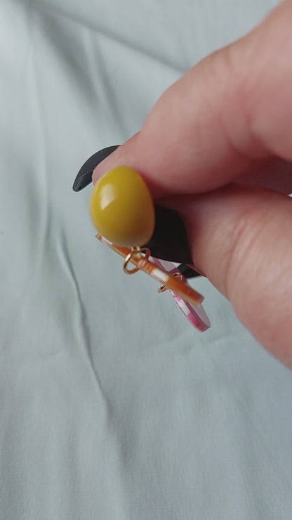 70s Checkered Heart Earrings