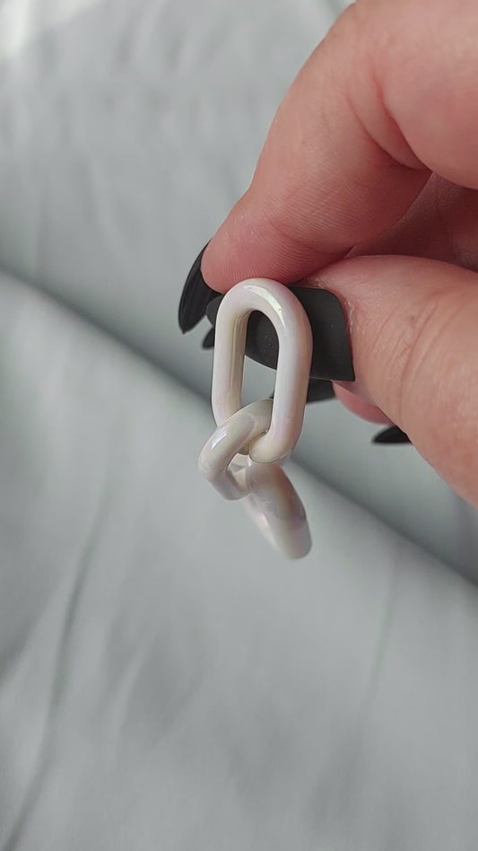 White Chain Earrings