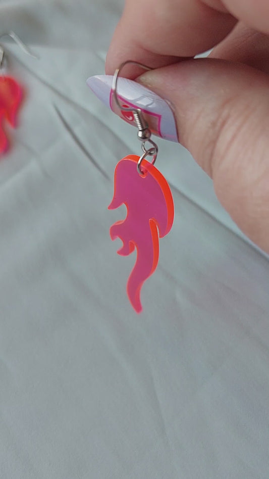 Pink Flame Earrings