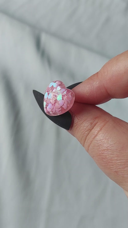 Sparkly Heart Studs