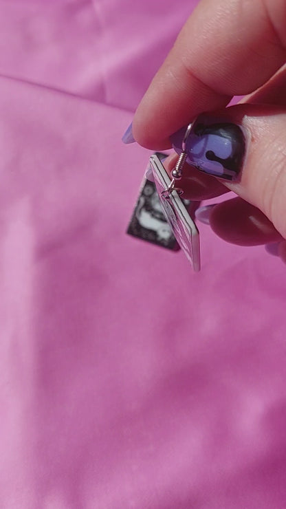 Wheel of Fortune Tarot Cat Earrings