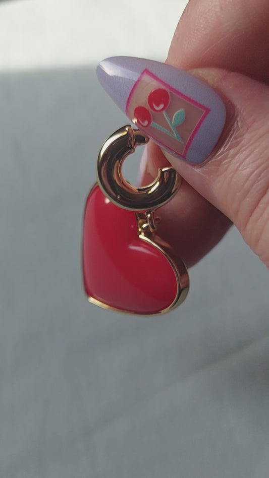 Heart Charmed Hoops