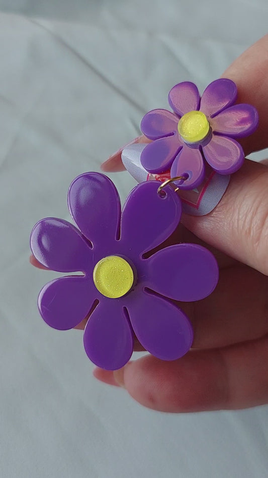 Purple Flower Child Earrings