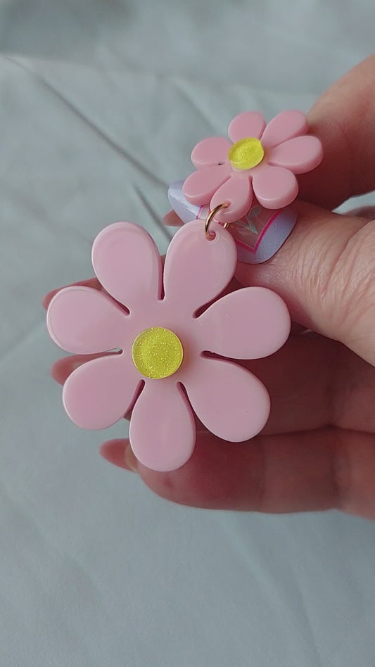 Pink Flower Child Earrings
