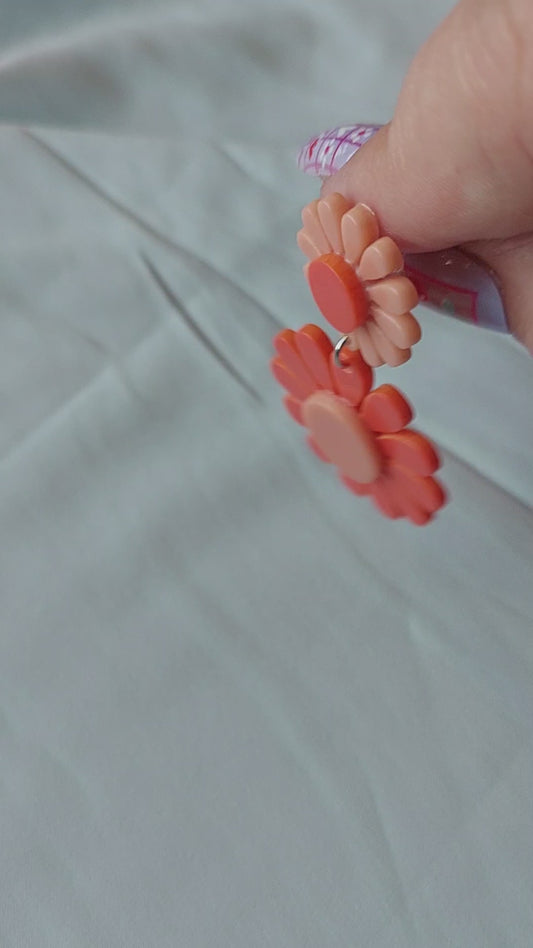 Orange Flower Child Earrings