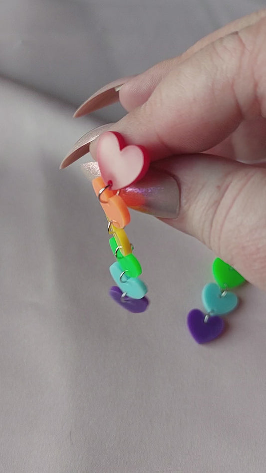Rainbow Heart Earrings