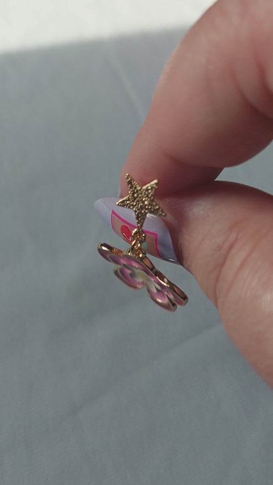 Retro Star Flower Earrings