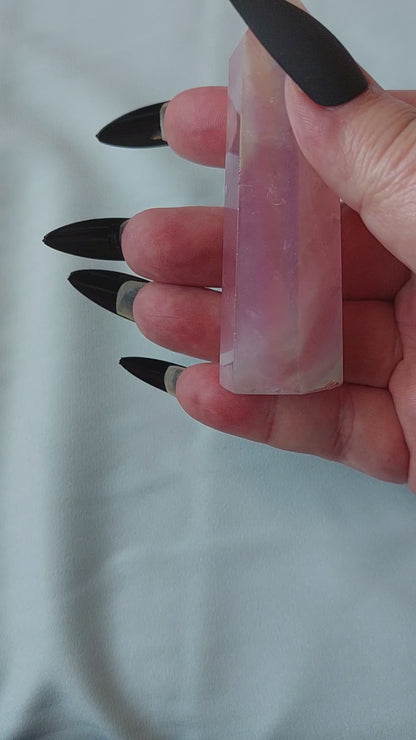 Rose Aura Quartz Tower