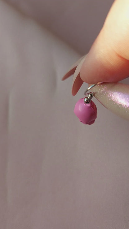 Pink Sugar Skull Earrings
