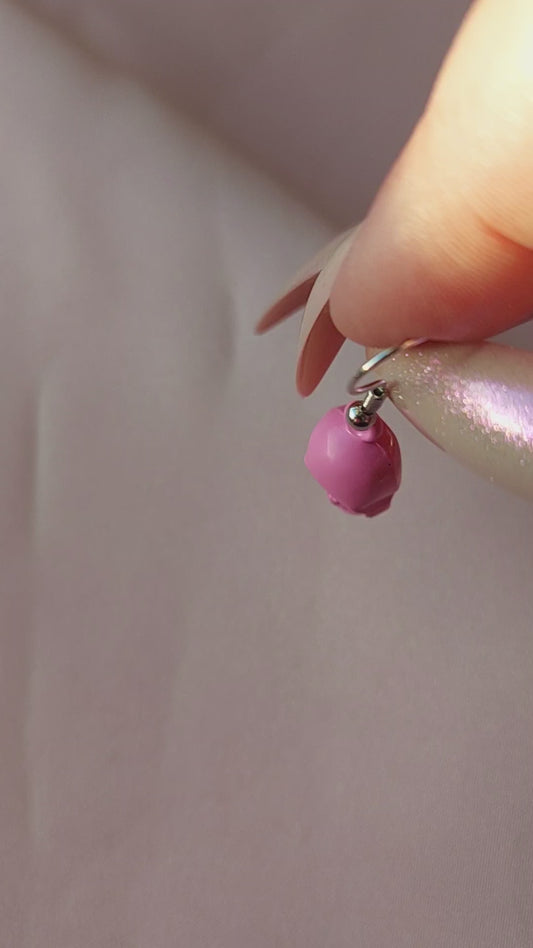 Pink Sugar Skull Earrings